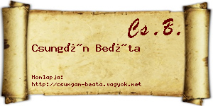 Csungán Beáta névjegykártya