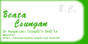 beata csungan business card